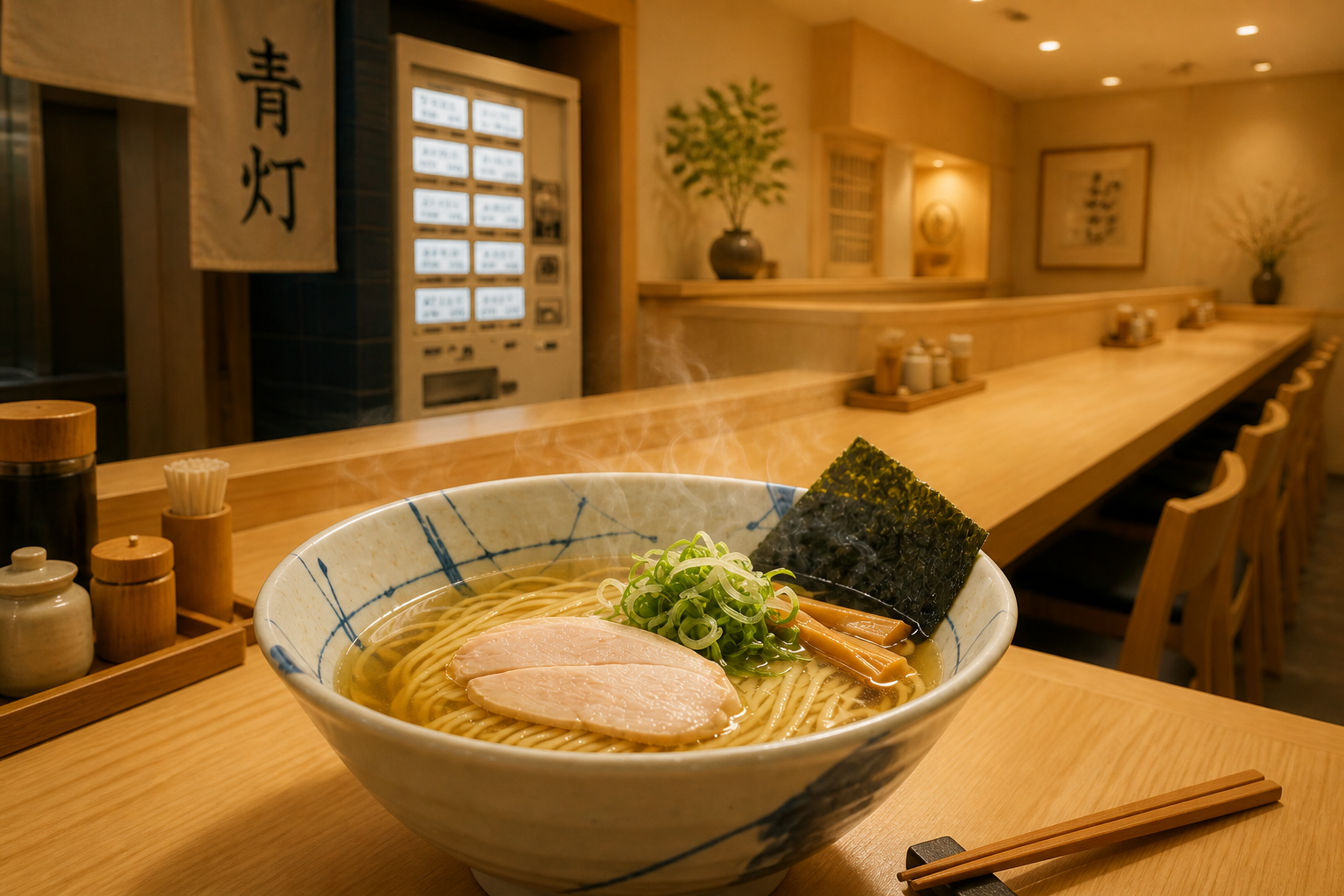 澄み鶏そば 青灯の雰囲気を伝えるビジュアル